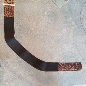 Animal print belt elastic and a gold buckle